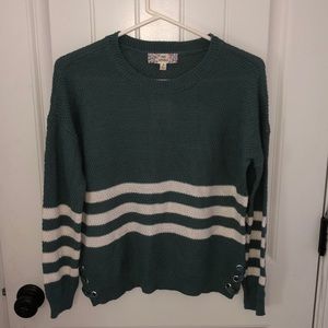 New Green Striped Sweater